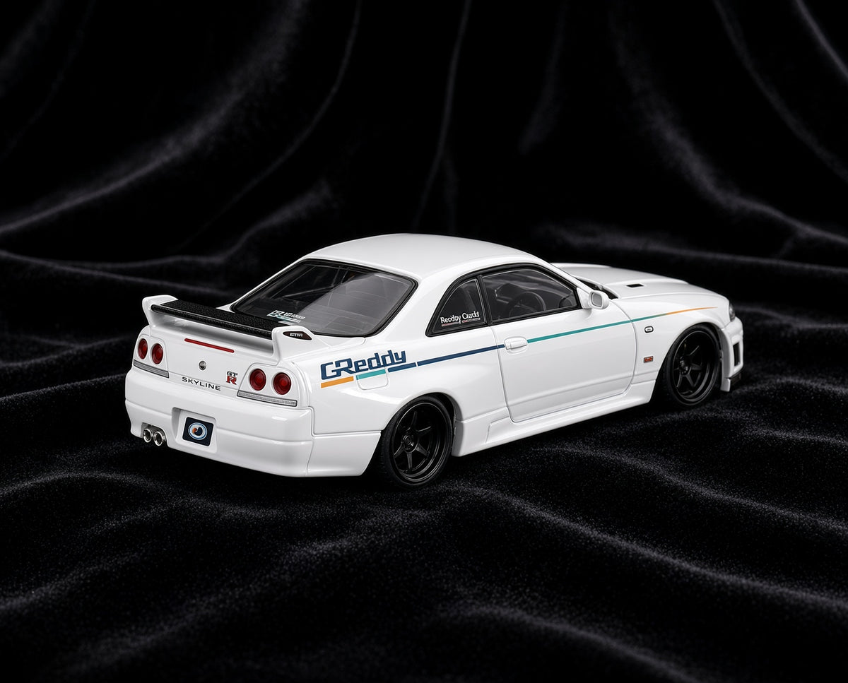 Mini GT – Nissan Skyline GT-R (R33) 1995 Greddy GR33 V1 – White (1:64)